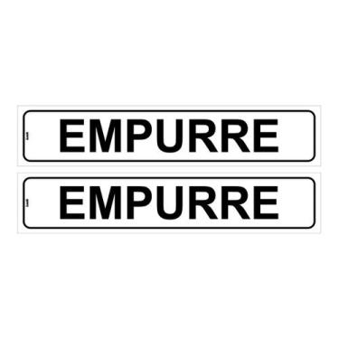 Imagem de Kit com 2 Placas de Sinalização Autoadesivas "Empurre para Porta" - 5x