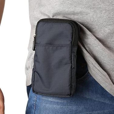 Imagem de Bolsa mensageiro à prova d'água, bolsa de cinto para celular masculina, bolsa tiracolo com zíper, bolsa transversal com clipe de cinto com alça de cintura, leve, vários bolsos para viagens, trabalho,