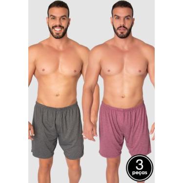 Imagem de Kit 3 Cuecas Vekyo Samba Canção Masculina Malha Lisa, M, Sortida, Mulh