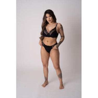 Imagem de Conjunto Fantasy Preto com Renda Deluxe Lingerie, GG