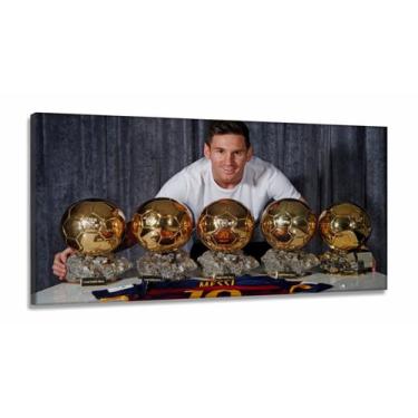 Imagem de Quadro Decorativo Lionel Messi em tecido canvas 130x60 - Wall Frame