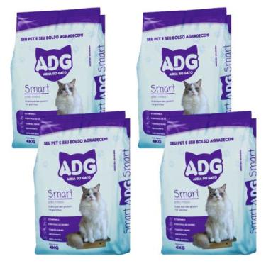 Imagem de Areia Sanitária Para Gatos Areia Para Gato Smart 4kg 4 Unidades - ADG