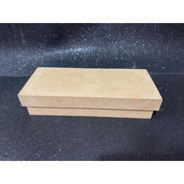 Imagem de kit com 4 caixa tampa sapato em mdf cru 21x8x4 - Uniart