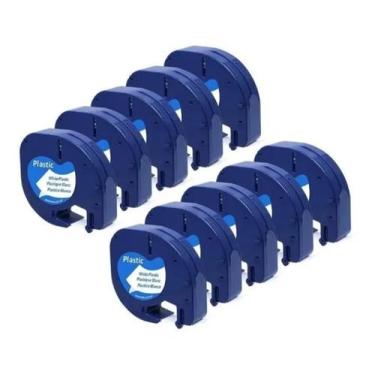 Imagem de Kit Com 20 Fitas Plastica P/ Etiquetadora Dymo Letratag 12mm - Label
