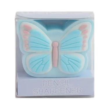 Imagem de Apontador de Lápis Formato de Borboleta Com Deposito - Weibo, AZUL