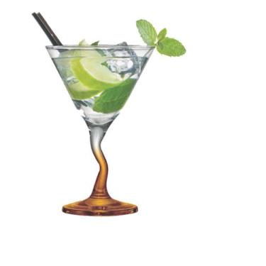 Imagem de Taça De Vidro Martini Twister Haste Laranja 285ml - ruvulo