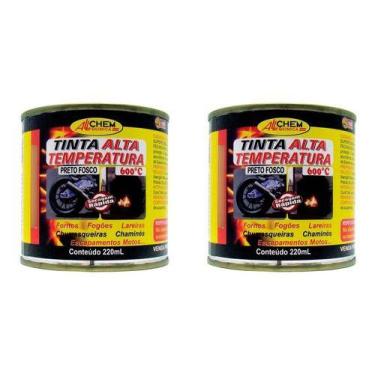 Imagem de Tinta Alta Temperatura 600 Allchem Secagem Rápida - 2 Unid