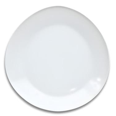 Imagem de Prato Raso Triangular de Melamina Plástico Resistente Premium 21,6cm L
