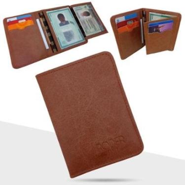 Imagem de Carteira Porta Cartão Masculina Couro Legítimo Pequena Slim-Masculino