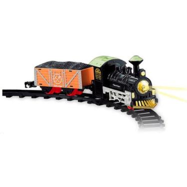 Imagem de Ferrorama Locomotiva Trem Luz E Som 74x74cm 232cm Diâmetro 8 Peças Bri