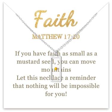 Imagem de Colar de semente de mostarda, cesta de Páscoa cristã presentes para mulheres, inspirador Jesus religioso fé de uma semente de mostarda colar de montanha presentes de aniversário para amigos, mãe, avó,