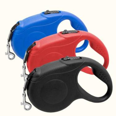Imagem de Guia Retrátil Patinha 3 metros para Cães Pets - Napi, Azul Vermelho Pr