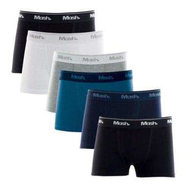 Imagem de Kit 6 Cueca Boxer Mash Infantil Em Algodão Lisa Menino - MASH         