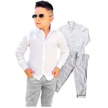 Imagem de Conjunto kit 2 Peças Social Masculino  Camisa Branca e Calça - Migueli