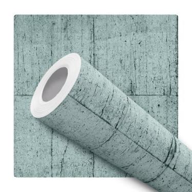 Imagem de Papel De Parede Adesivo Lavável Sala Taco Envelhecido Verde - DELIQUAD