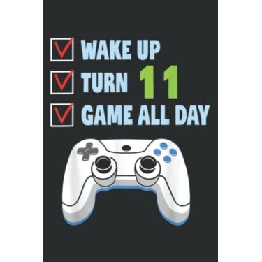 Imagem de 11 Years Old Boy Gamer Birthday Party 11Th Birthday Meme: Lined Notebook: 6" x 9", 100 Pages, Notebook Journal For Lady, Girls And Women. Perfect Possum Blank Lined Notebook Journal Gift Ideas.