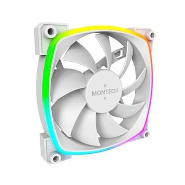 Imagem de Montech Ventilador AX 120 ARGB – 1600PWM, durabilidade de alta qualidade, desempenho silencioso e design ARGB impressionante (120 mm, branco)
