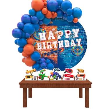 Imagem de Kit Decoração Painel Redondo Festa de Aniversário Infantil Arma de Brinquedo NF