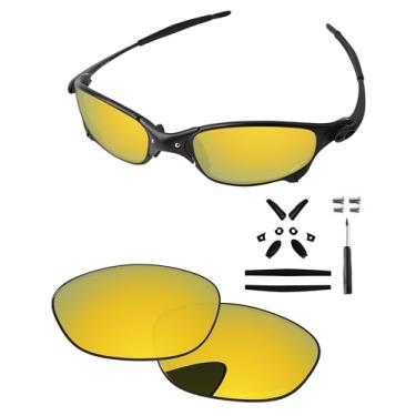 Imagem de PapaViva Lentes de substituição, kits de borracha, chave de fenda e parafusos para óculos de sol Oakley Juliet 55 mm ouro 24K polarizado