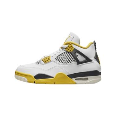 Imagem de Tênis feminino retrô Air Jordan 4, Branco/enxofre vívido/antracite/leite de coco, 35