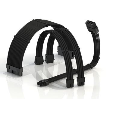 Imagem de LINKUP - Cabos de extensão de energia AVA 12VHPWR PCIE 5.0. 600W 16AWG, jaqueta de manga com classificação UL, plugues moldados. Kit de 4 peças para GPUs RTX5000 RTX4000. Aumente o desempenho de jogos