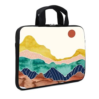Imagem de XMBFZ Capa para laptop de 39.6 cm, 35.6 cm, 38.1 cm, 39.1 cm, capa Ultrabook, capa para notebook, bolsa mensageiro, tablet, capa de neoprene (montanhas)
