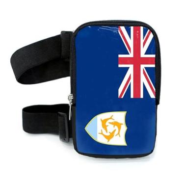 Imagem de Bolsa de coxa com bandeira | Arnês de perna para mulheres | Bolsa de cintura para atividades ao ar livre | Pochete de caminhada de carnaval com alças ajustáveis, Anguilla, One Size, Bolsa de coxa