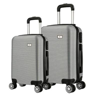 Imagem de Kit Mala de Viagem 2 Peças Bordo e M - C/ 4 Rodinhas 360º Rosa Ouro - 