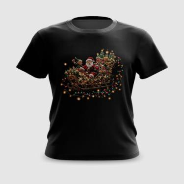 Imagem de Camiseta Camisa Papai Noel no Trenó com Elfos - FABRIQUETA, P