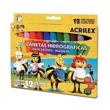 Imagem de Big Canetas Hidrográficas 12 Cores Acrilex - 06932