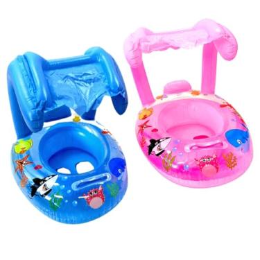 Imagem de Kit 2 Boias Bote Fralda com Cobertura Bote Baby Rosa e Azul