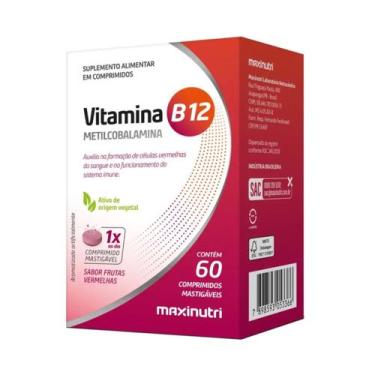 Imagem de Vitamina B12 Metilcobalamina Mastigáveis (60 Comp) Maxinutri Sabor Veg