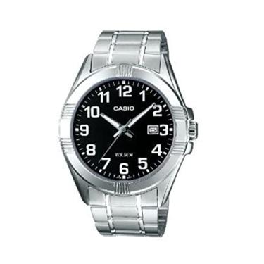 Imagem de Relógio masculino Casio MTP1308D-1BV prata aço inoxidável quartzo preto