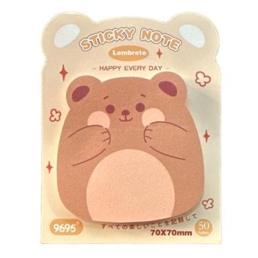 Imagem de Bloco Auto Adesivo Urso Kawai - Marrom Feliz - PAPERE CO