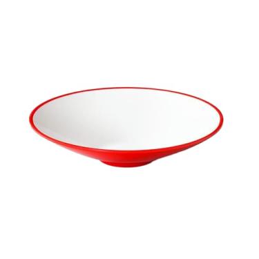 Imagem de Prato de imitação de porcelana minimalista, prato de sopa refogado para restaurante de hotel - P0701-9,7-vermelho e branco