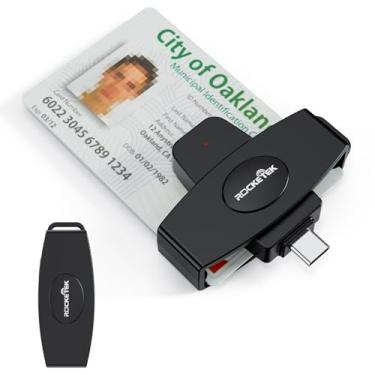 Imagem de Leitor CAC tipo C, leitor de cartão CAC de acesso comum USB C militar DOD, mini leitor de cartão inteligente USB portátil tipo C, leitor de cartão SIM compatível com Windows, Mac OS