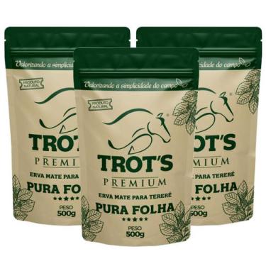 Imagem de Kit 3X Erva Mate Tereré Trot'S Premium 500G Pura Folha