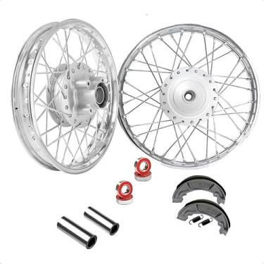 Imagem de Par Jante Roda Aro Raiada Pop 100 Pop 110 + Rolamentos/Lonas/Espaçadores