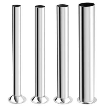 Imagem de Tubos de recheio de salsicha 4 peças para moedor de carne, tubérculo de enchimento de salsicha, tubo de enchimento de carne, 4 tamanhos - 16 mm, 0,86"/22 mm, 1,26"/32 mm, 1,5"/38 mm, base 54 mm