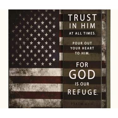 Imagem de Dicksons Trust In Him God Is Our Refuge Psalm 62:8 MDF decorativa empilhada placa de parede 25 x 25 cm