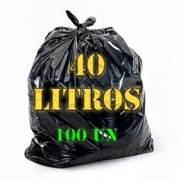 Imagem de Saco De Lixo 40 Litros Uso Leve 100 Unidades Prime Bag Cor Preto Resis