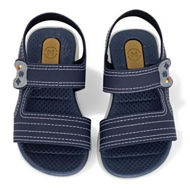 Imagem de Sandalia Molekinho Infantil Masculina Conforto Tiras Macia, Marinho, 2