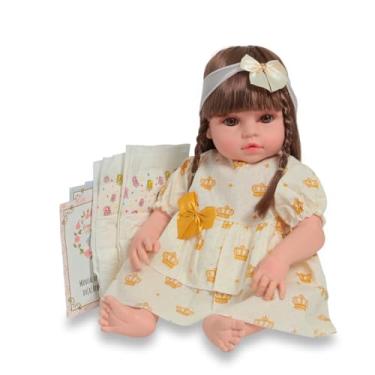 Imagem de Boneca Reborn Bebê 46cm Realista Articulada Pode Dar Banho