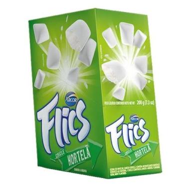 Imagem de Chiclete Flics Sabor Hortelã - Display com 12UN - Arcor