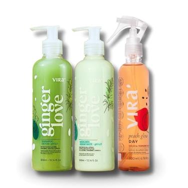 Imagem de Kit Glow Detox Trio - Shampoo + Máscara + Day 300ml - Virá Cosméticos - Limpeza Profunda, Controle de Oleosidade e Hidratação - Para Cabelos Oleosos e Mistos