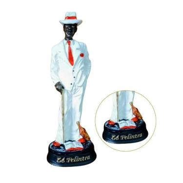 Imagem de Imagem Zé Pilintra com Bengala 16cm Em Resina Umbanda Candomblé - Pena