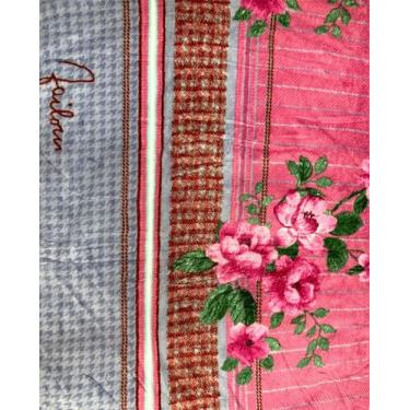 Imagem de Manta Microfibra Estampada - Sonho Bom, Flor Rosa