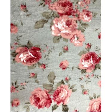 Imagem de Manta Microfibra Estampada - Sonho Bom, Flor Fundo Verde