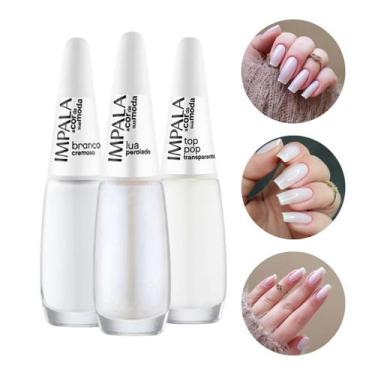 Imagem de Kit 3 Esmalte Impala Francesinha Top Pop, Lua e Branco