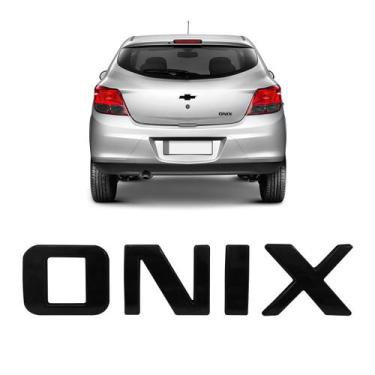 Imagem de Emblema Adesivo Letreiro Onix 2013/2024 Preto Black Piano - Marçon